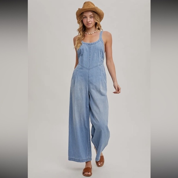Hi, It's Birdie Pants - 105 - Light Blue Denim Jumpsuit